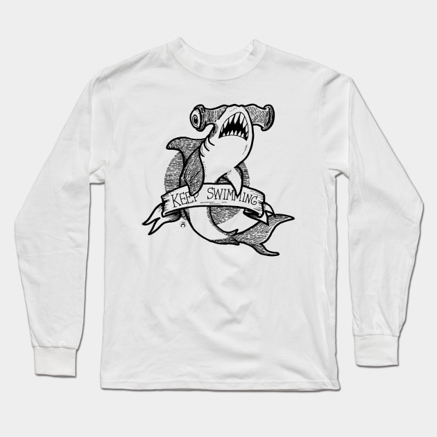 Vintage HammerShark one color Long Sleeve T-Shirt by Neyc Design